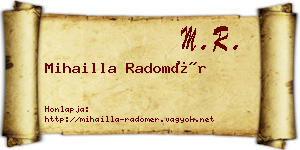 Mihailla Radomér névjegykártya